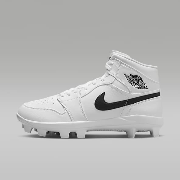 All white jordan baseball cleats sales